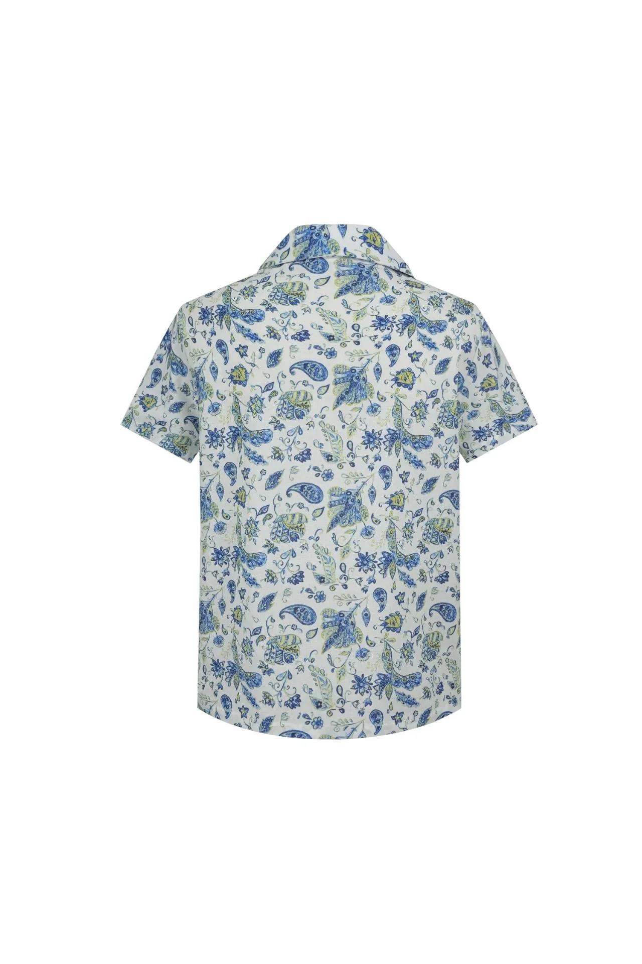 Chemise décontractée lin à imprimé cachemire - Image 4
