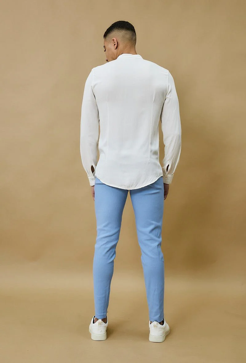 Chemise décontractée unie col mao - Image 10