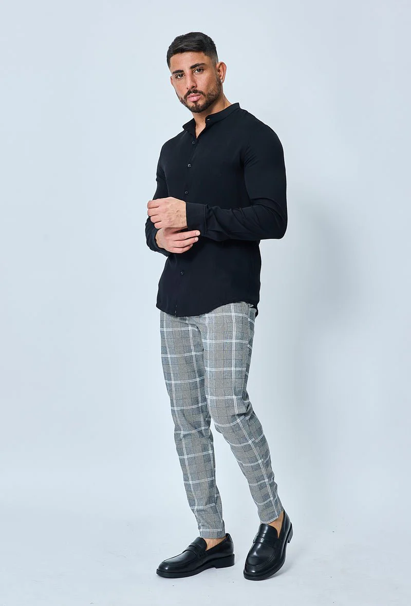 Chemise décontractée unie col mao - Image 14