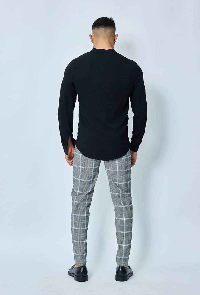 Chemise décontractée unie col mao - Image 15