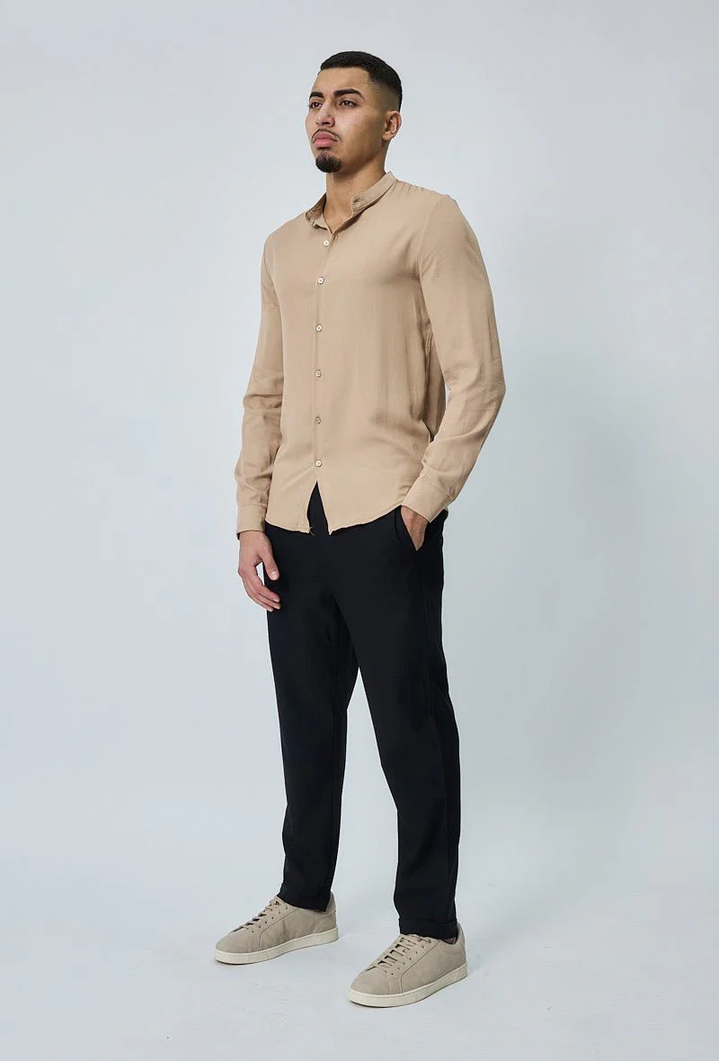 Chemise décontractée unie col mao - Image 4