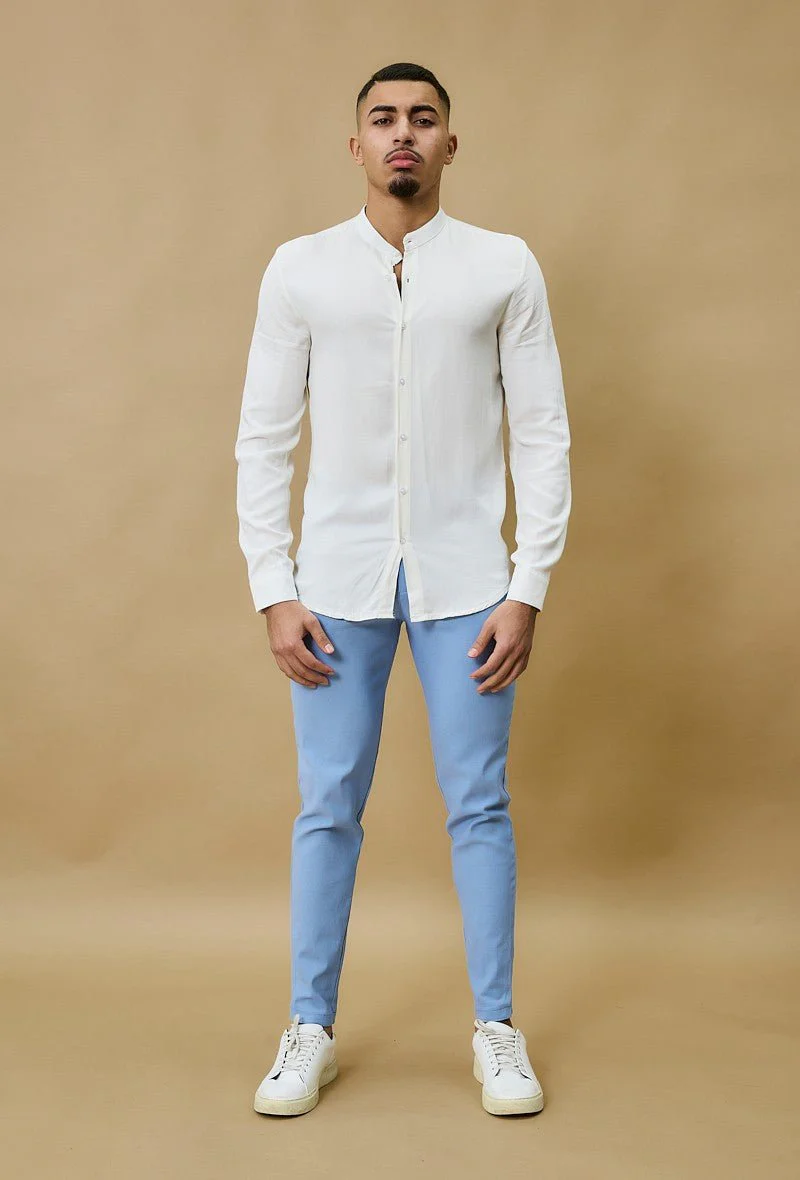 Chemise décontractée unie col mao - Image 8