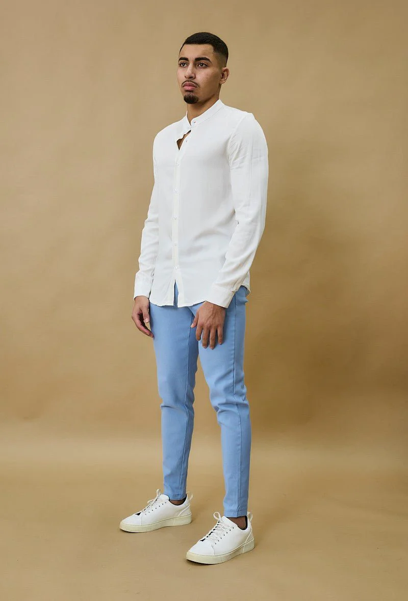 Chemise décontractée unie col mao - Image 9
