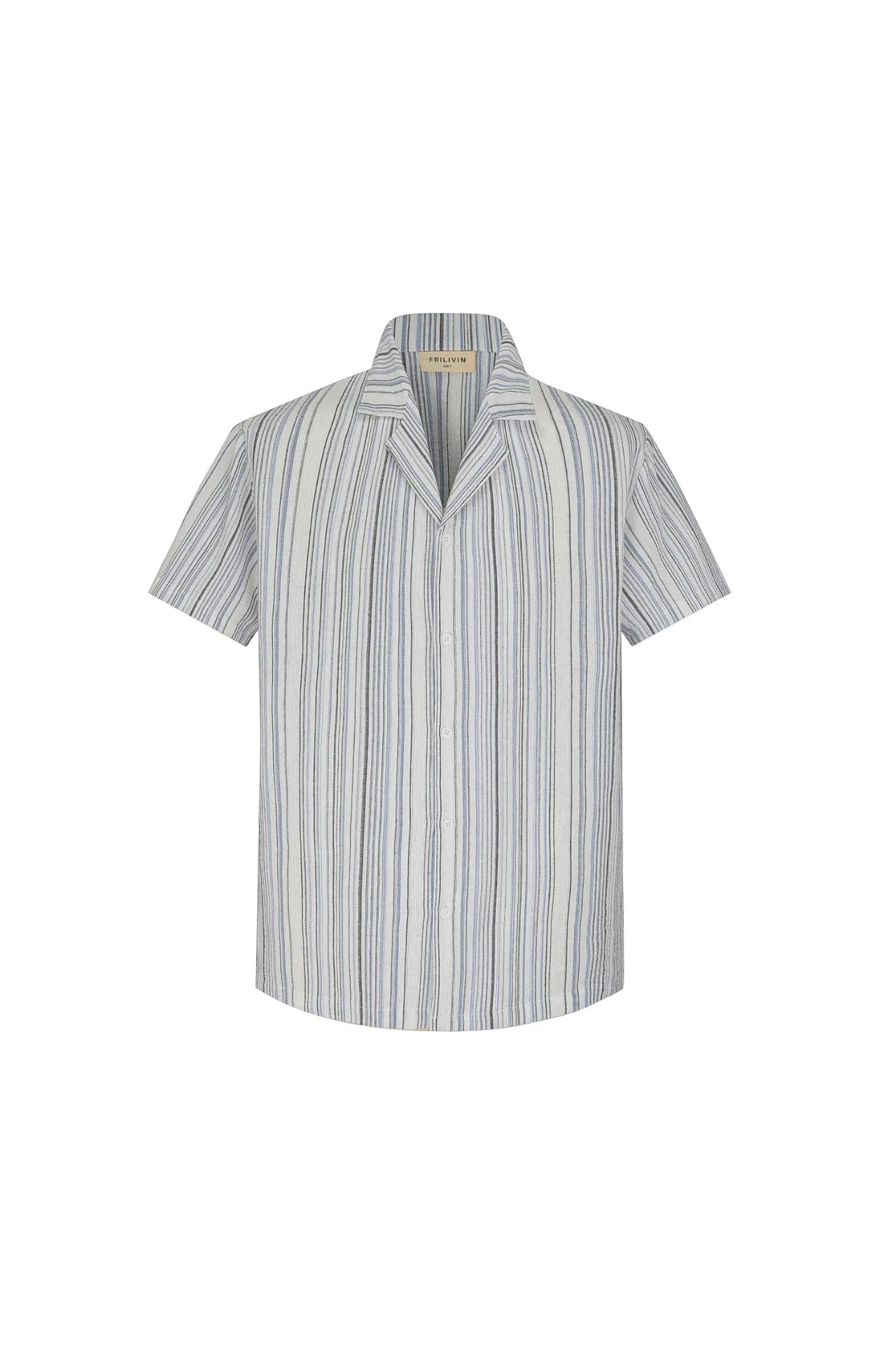 Chemise effet lin à rayures