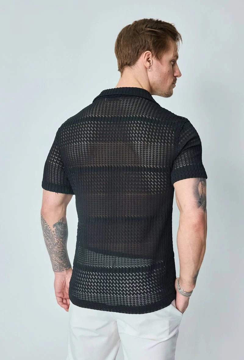 Chemise unie effet tissé transparent - Image 4