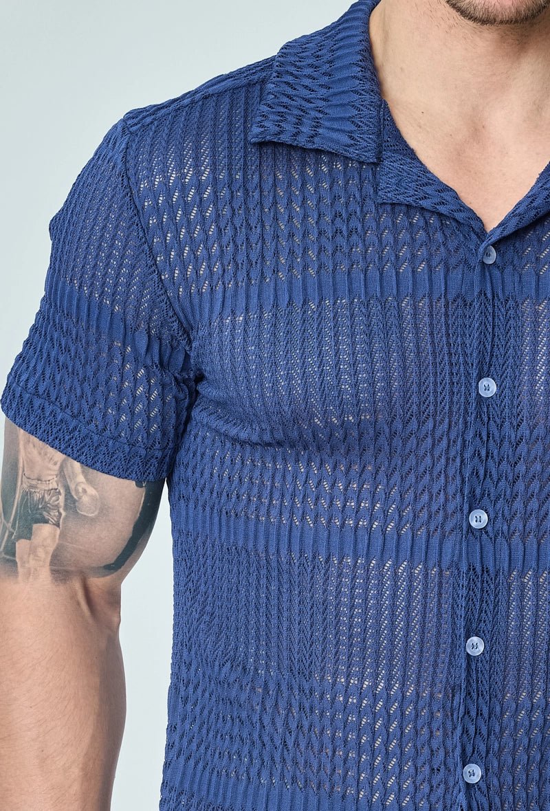 Chemise unie effet tissé transparent - Image 7