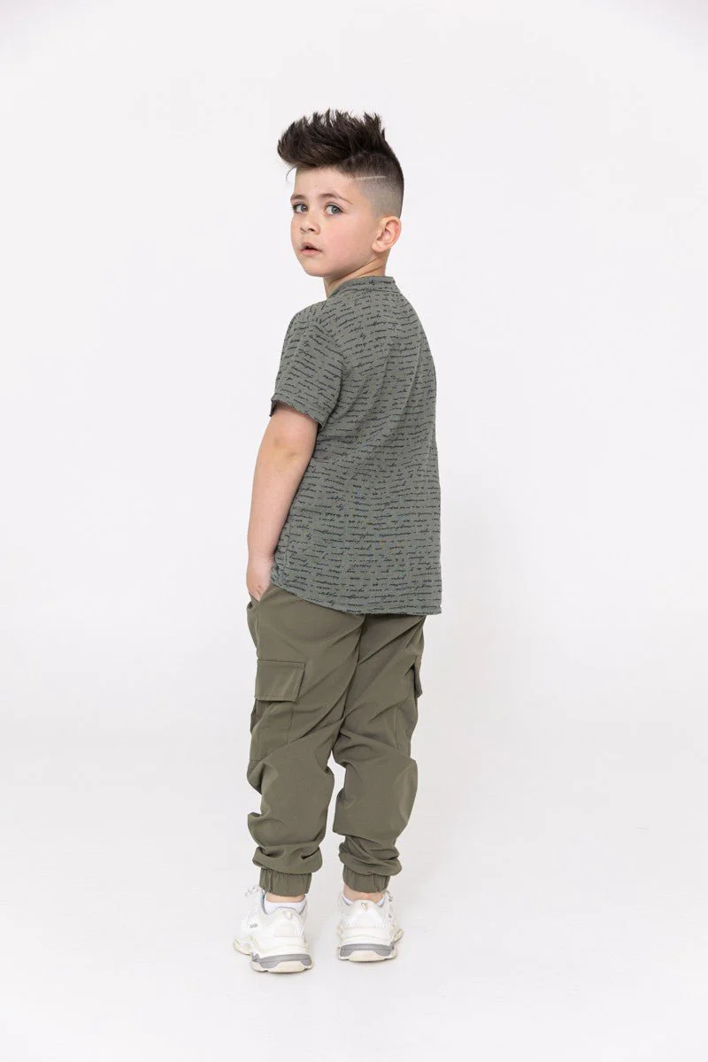 Chemise enfant manches courtes à motifs écriture - Image 13