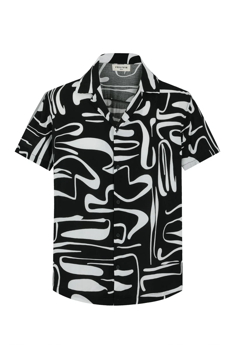 Chemise manches courtes à motifs abstrait