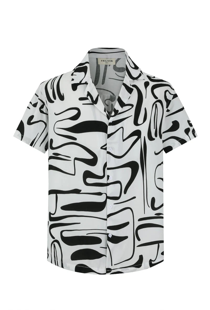 Chemise manches courtes à motifs abstrait - Image 3