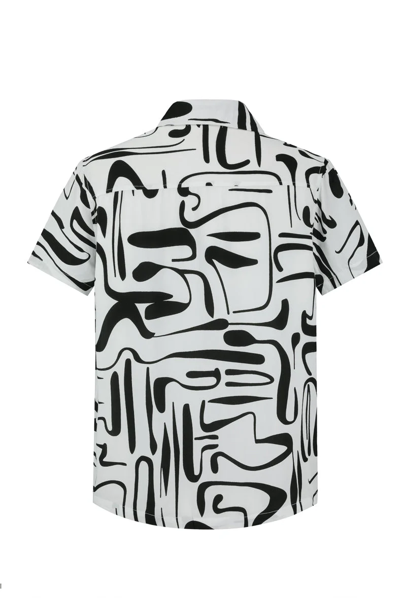 Chemise manches courtes à motifs abstrait - Image 4