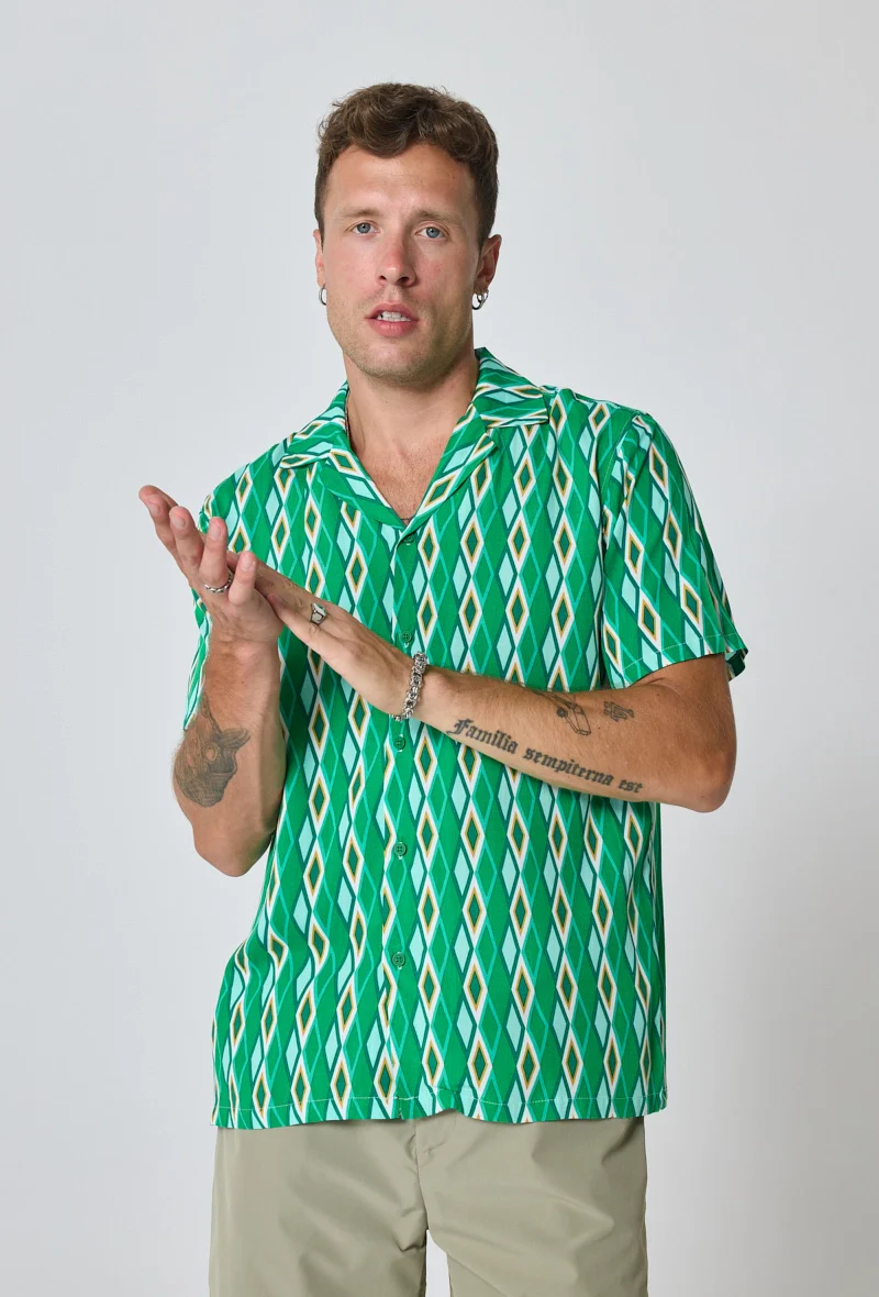 Chemise manches courtes à motifs géométrique - Image 2