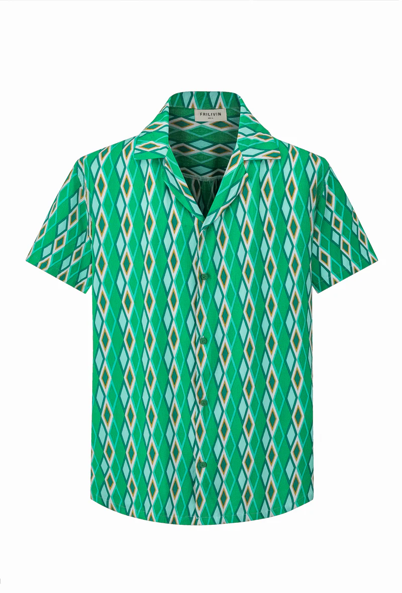 Chemise manches courtes à motifs géométrique - Image 7