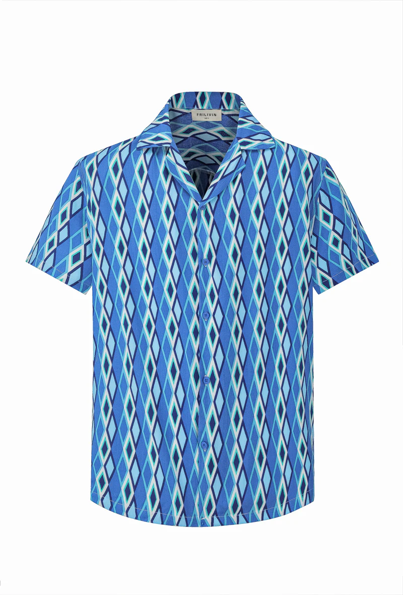 Chemise manches courtes à motifs géométrique - Image 9