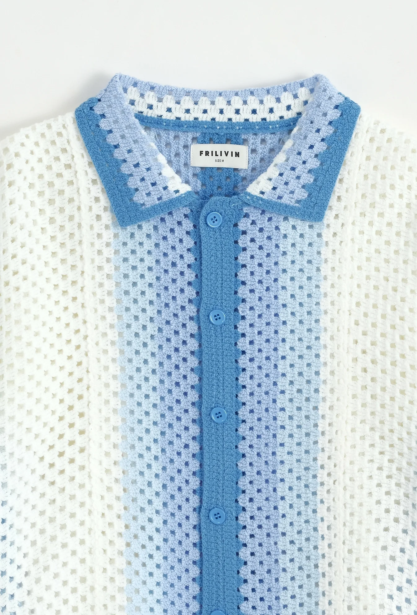 Polo crochet rayé vintage - Image 11