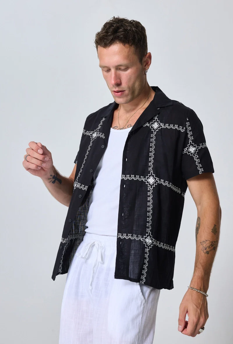 Chemise manches courtes à broderie - Image 12