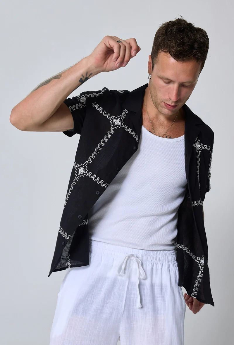 Chemise manches courtes à broderie - Image 13