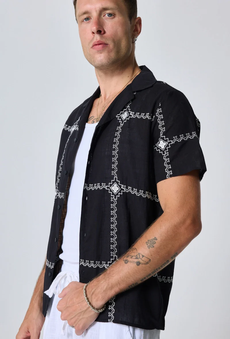 Chemise manches courtes à broderie - Image 15