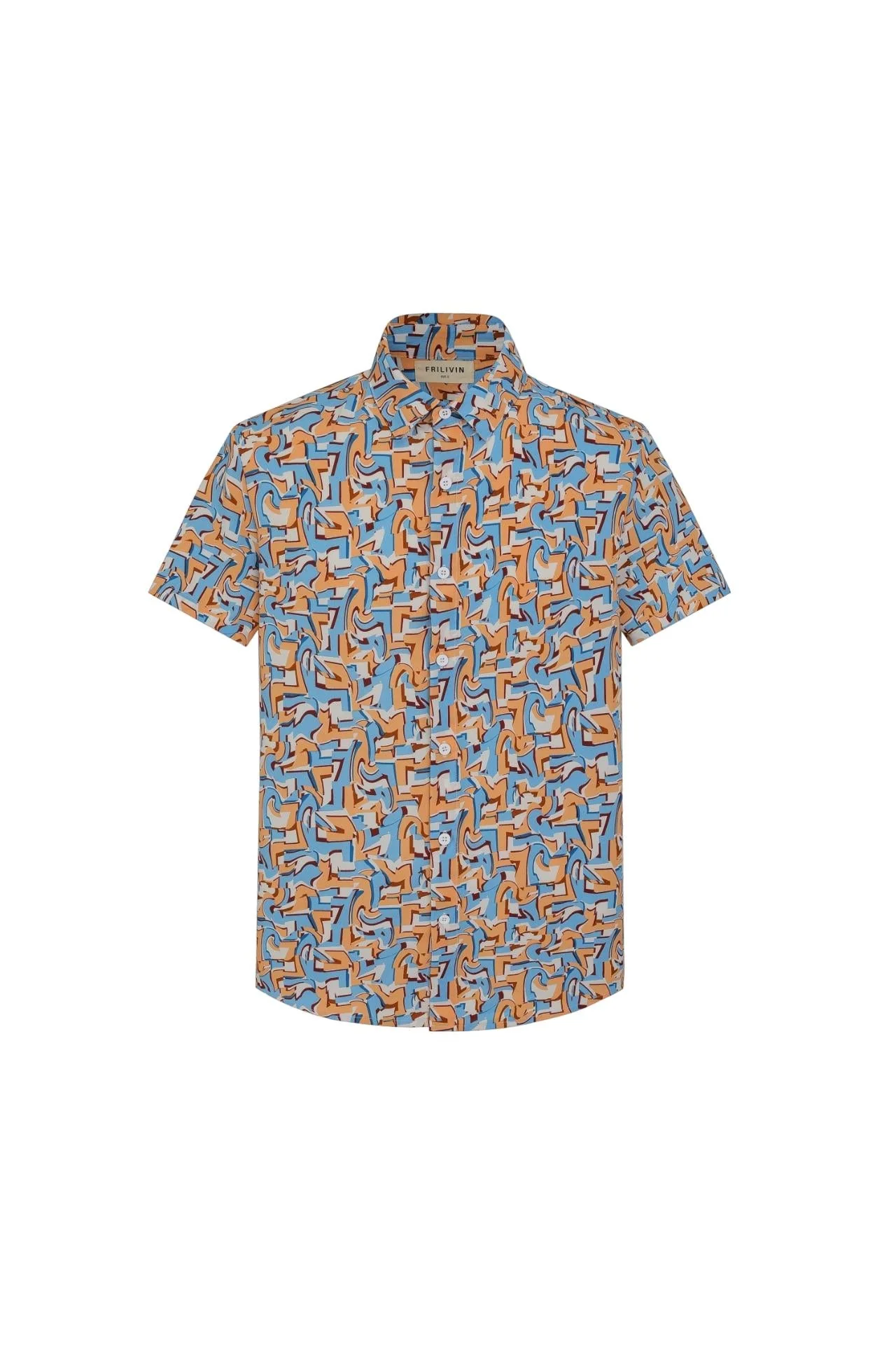 Chemise manches courtes à imprimé abstrait