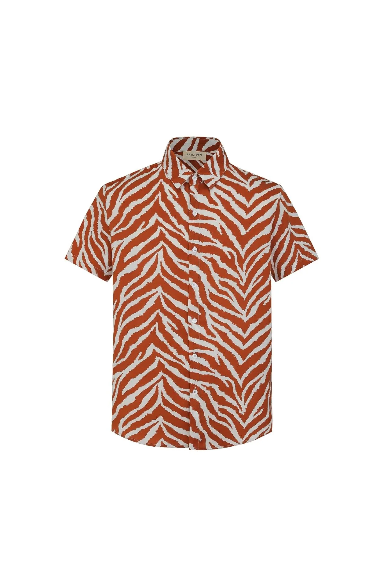 Chemise manches courtes à imprimé rayures