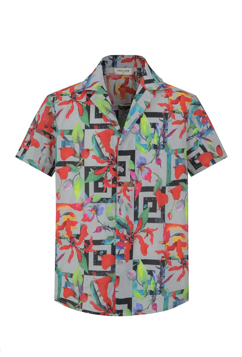 Chemise manches courtes à motifs abstraits - Image 6