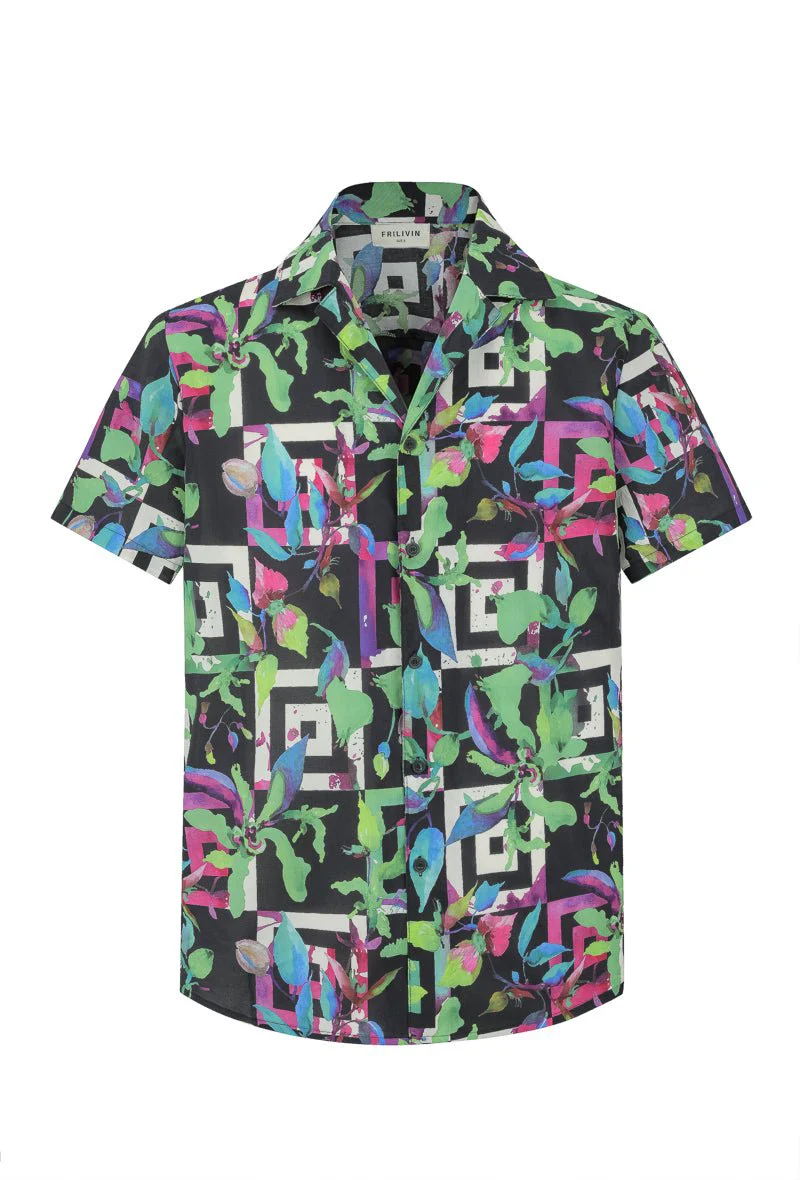 Chemise manches courtes à motifs abstraits - Image 8