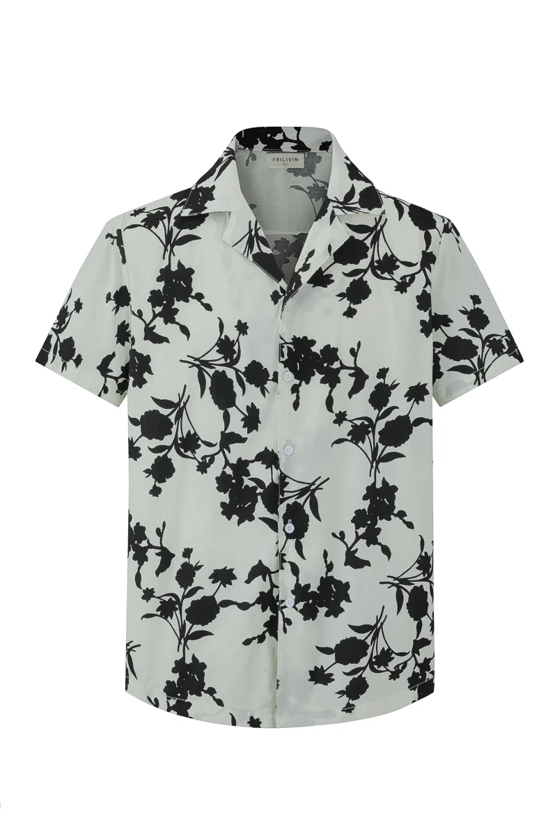 Chemise manches courtes à motifs fleuris - Image 4