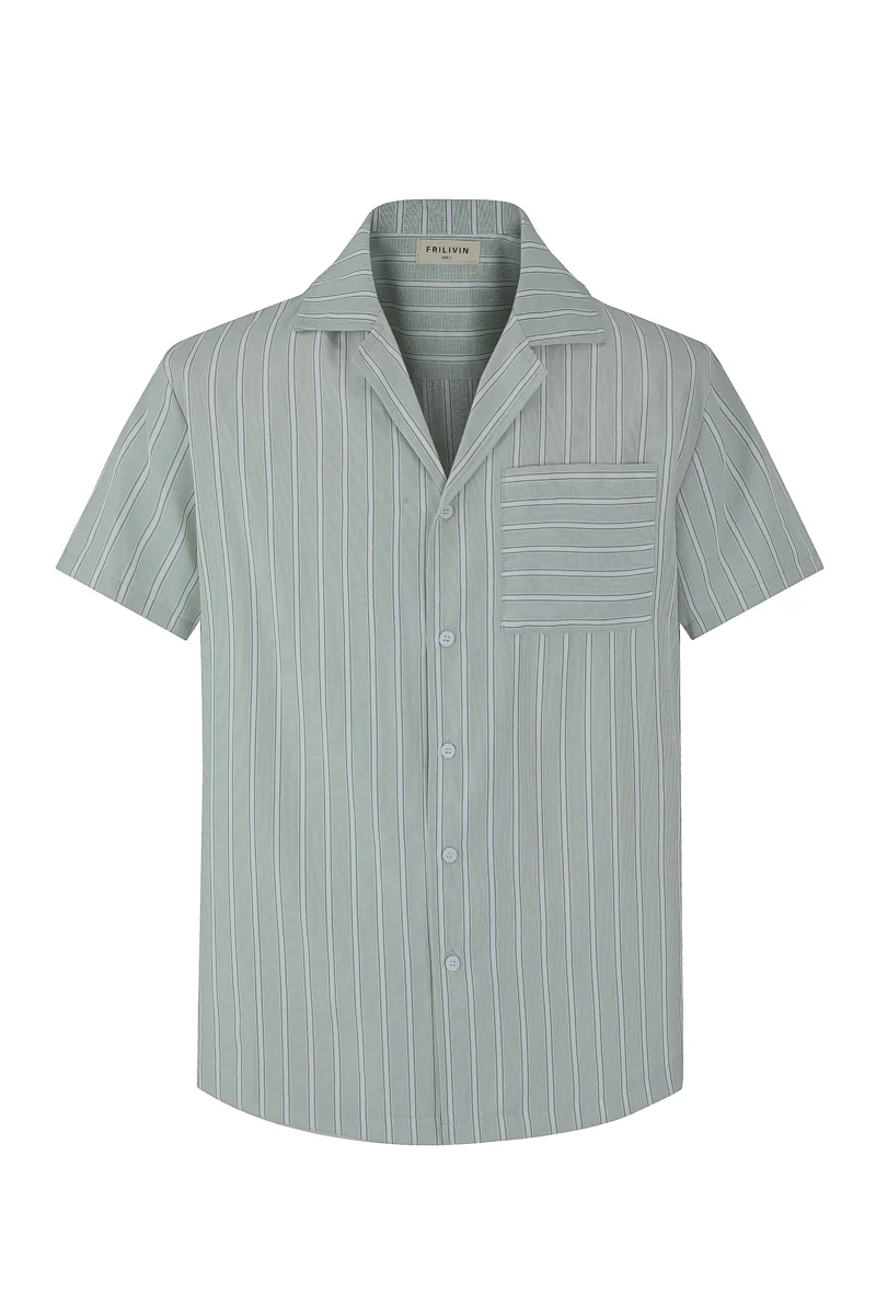 Chemise manches courtes à rayures - Image 4