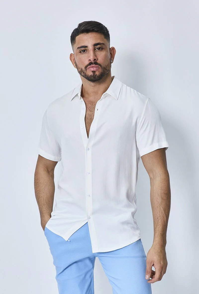 Chemise manches courtes décontractée à col à revers - Image 12