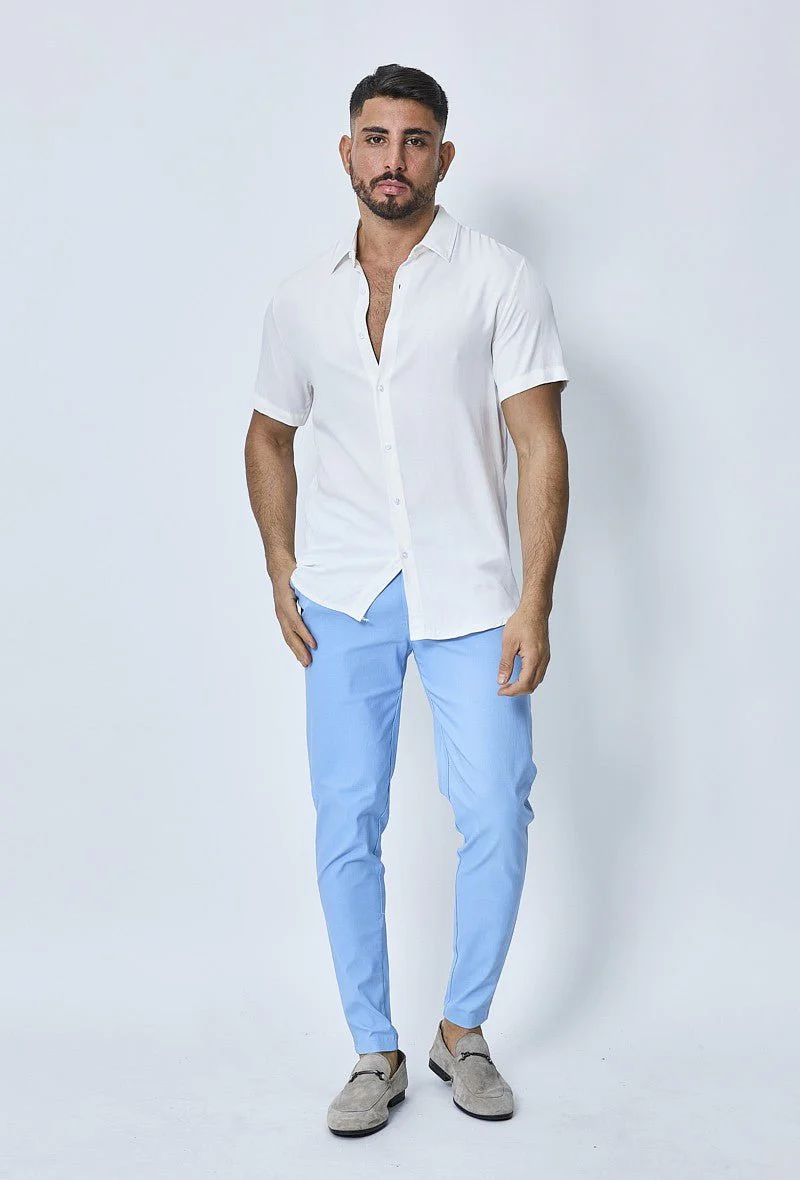 Chemise manches courtes décontractée à col à revers - Image 14