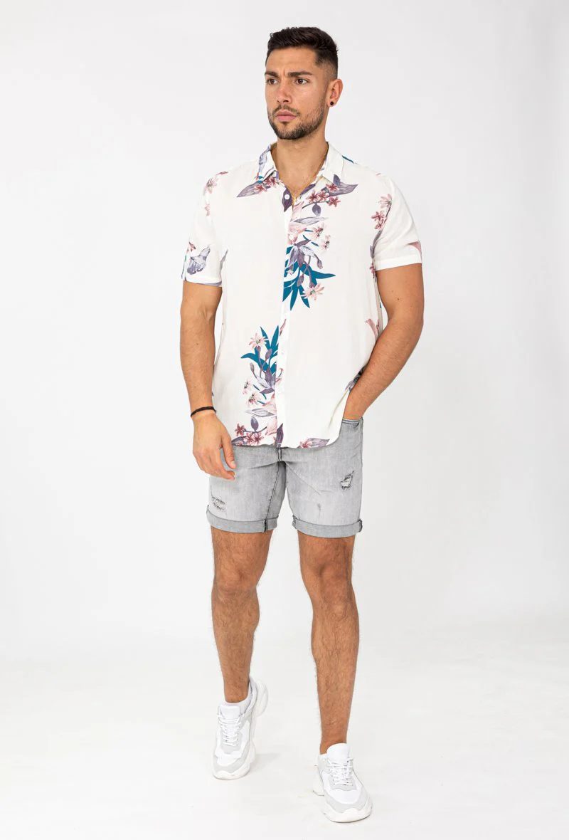 Chemise manches courtes fleuri - Image 7