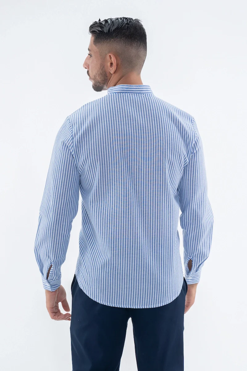 Chemise manches longues à rayures - Image 7