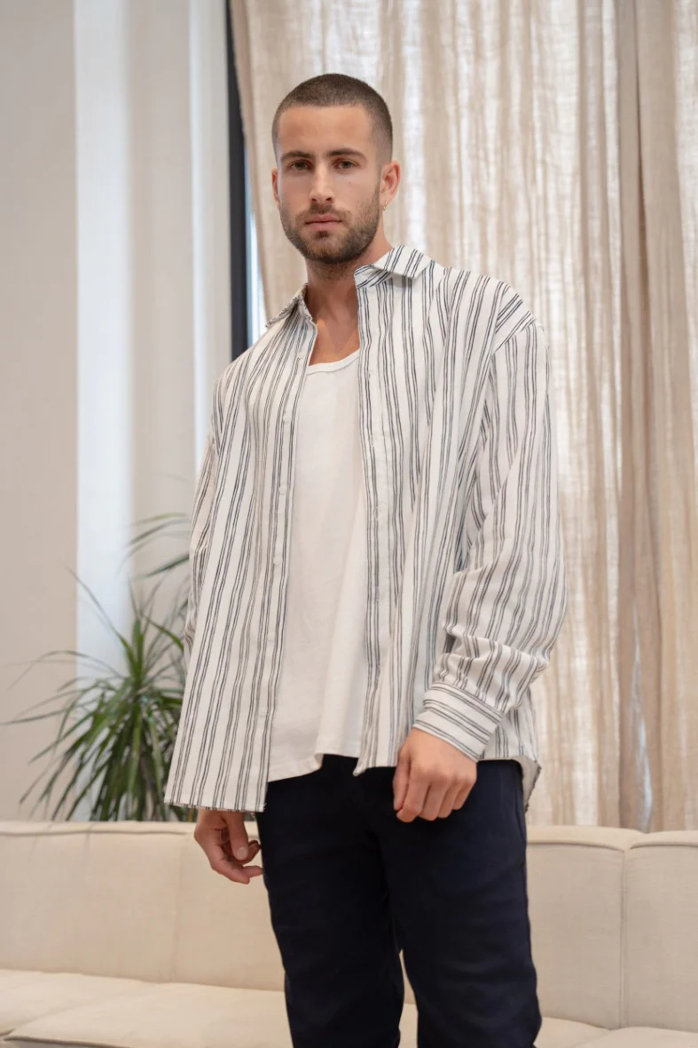 Chemise manches longues à rayures - Image 13