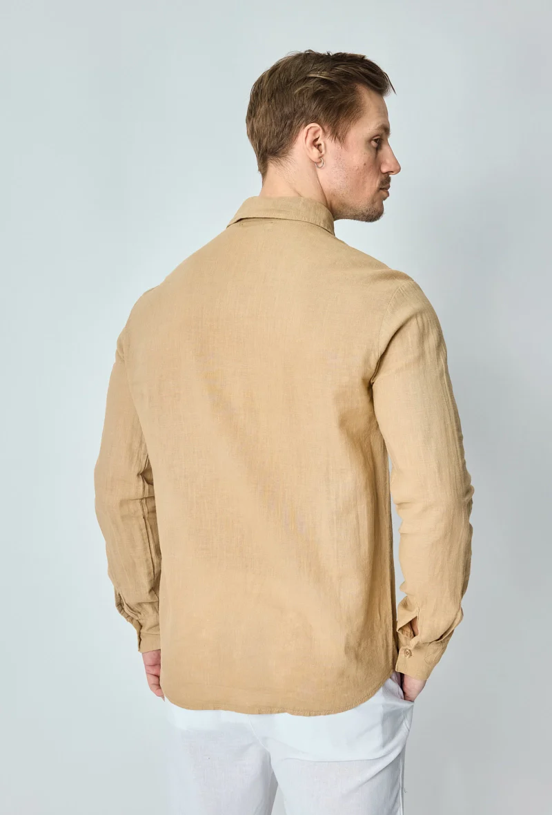 Chemise manches longues uni en lin - Image 14