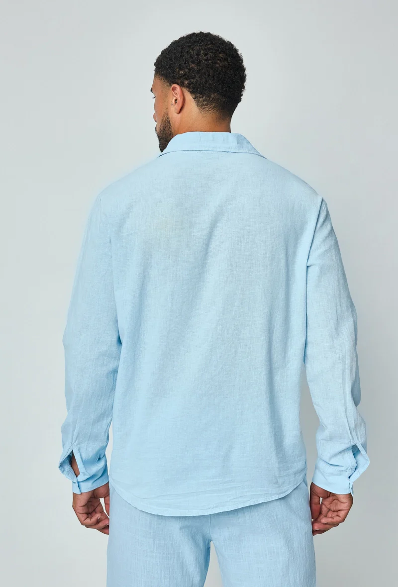 Chemise manches longues uni en lin - Image 19