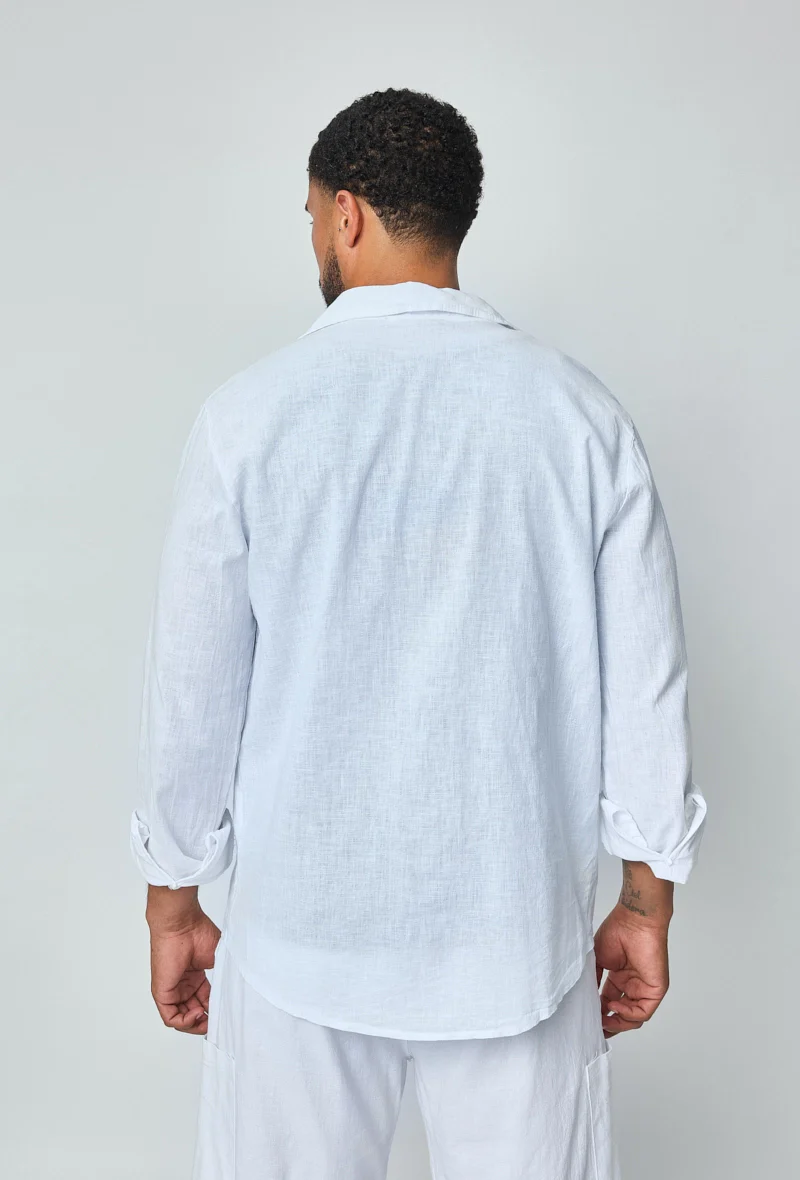 Chemise manches longues uni en lin - Image 27