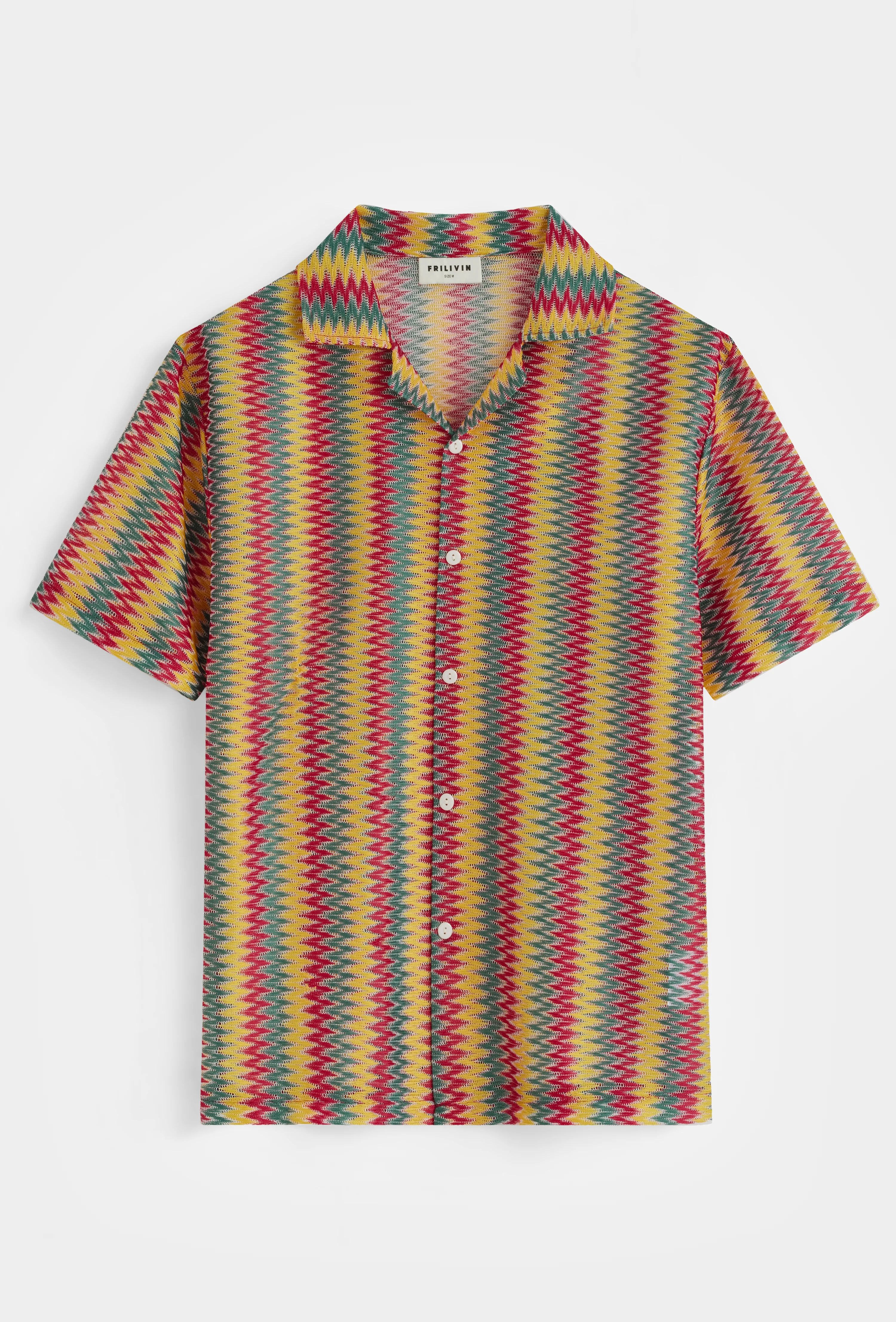 Chemise col cubain motif zigzag - Image 4
