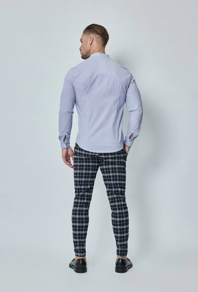 Chemise oxford à rayure col mao - Image 14