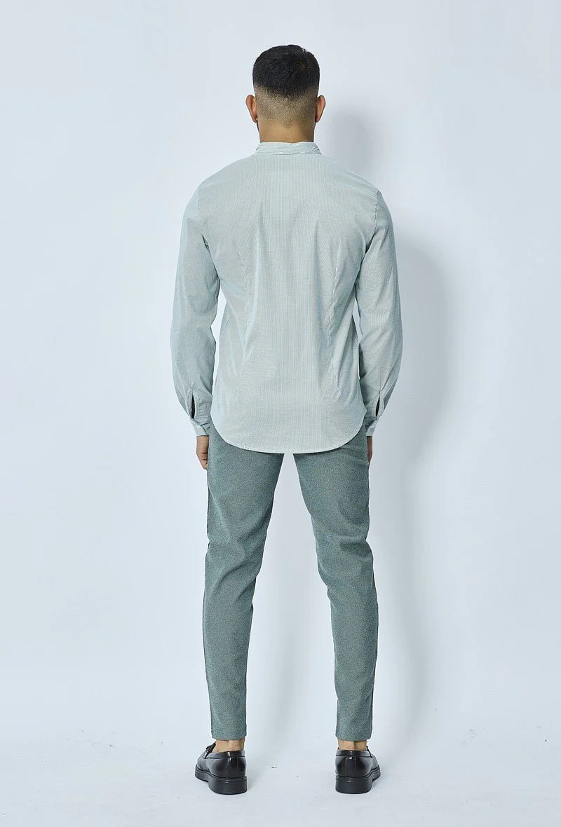 Chemise oxford à rayure col mao - Image 5