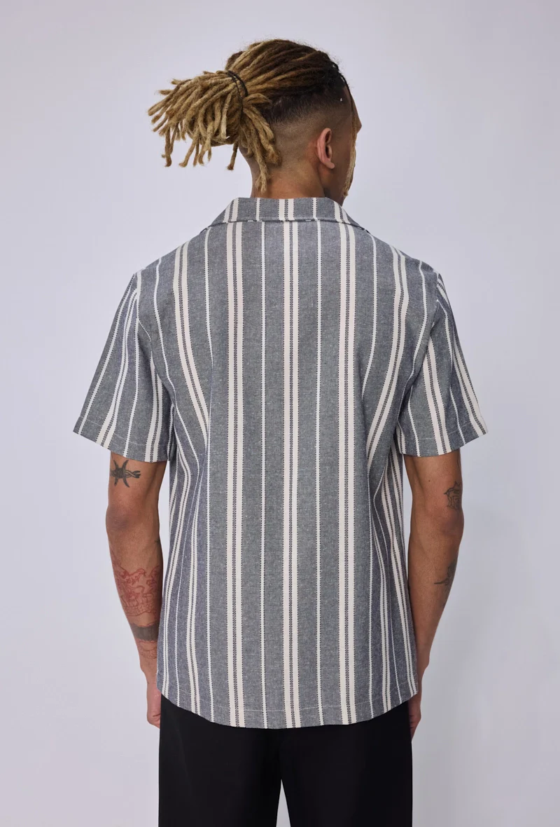 Chemise rayée col bowling - Image 7