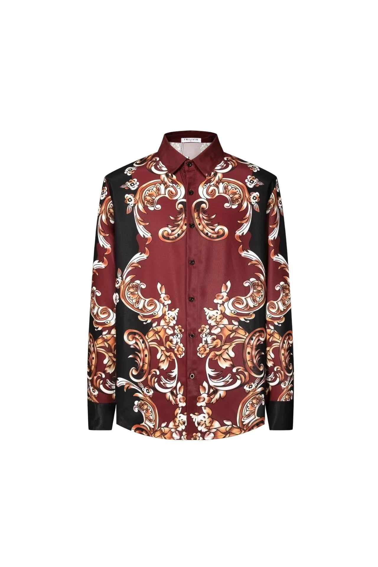 Chemise structuré manches longues motifs baroque