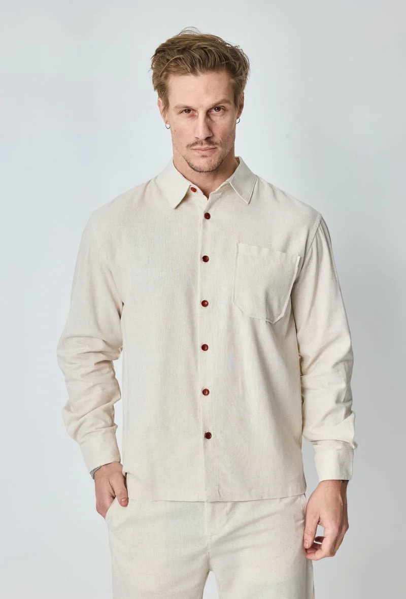Chemise unie manches longues