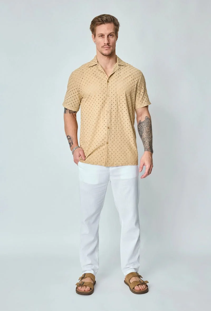 Chemise unie trouée manches courtes - Image 10