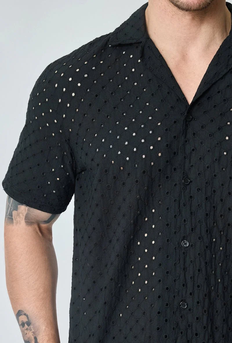 Chemise unie trouée manches courtes - Image 12