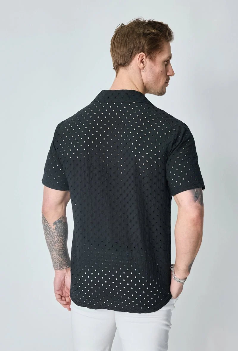 Chemise unie trouée manches courtes - Image 14