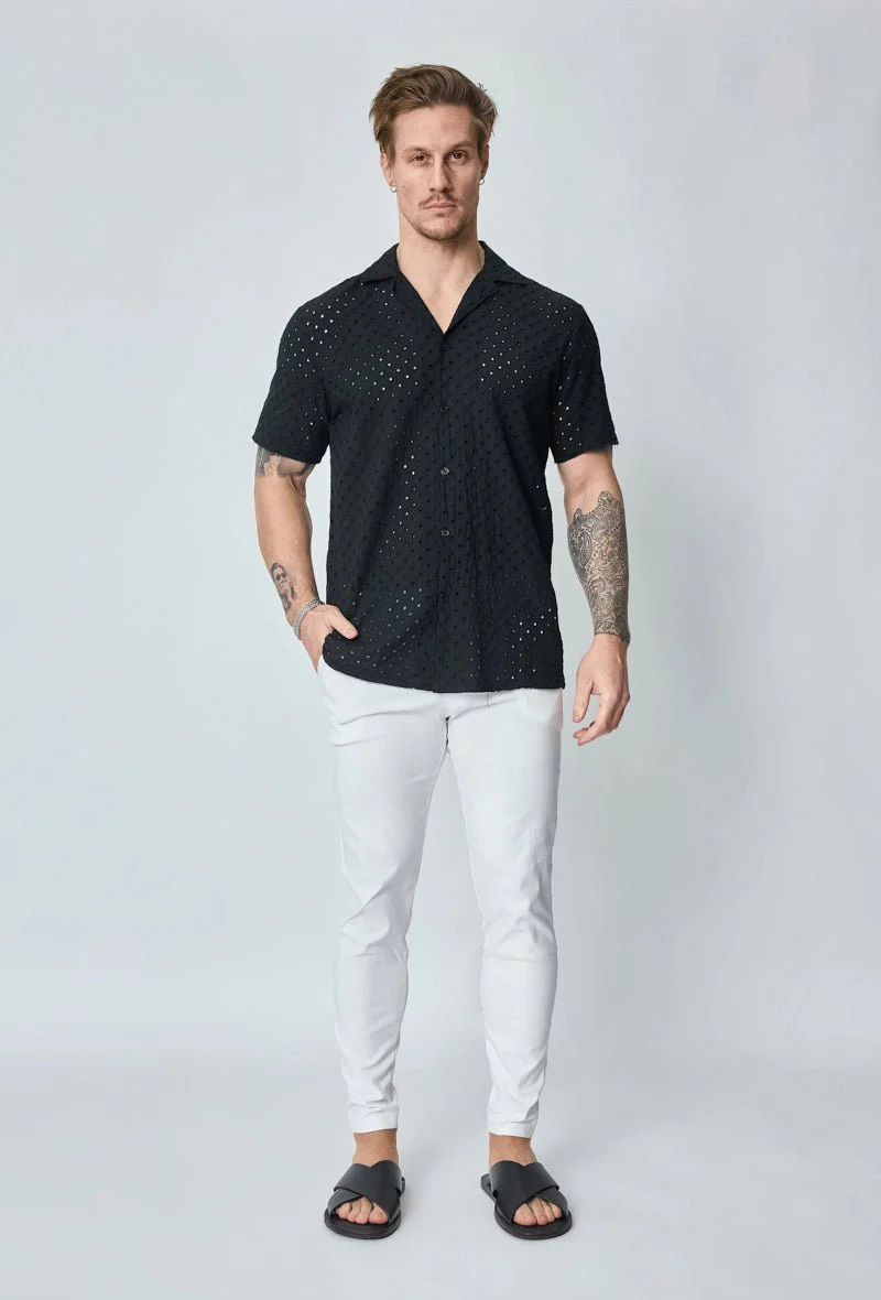 Chemise unie trouée manches courtes - Image 15