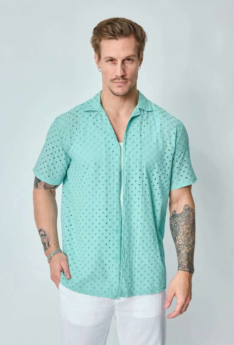 Chemise unie trouée manches courtes - Image 16