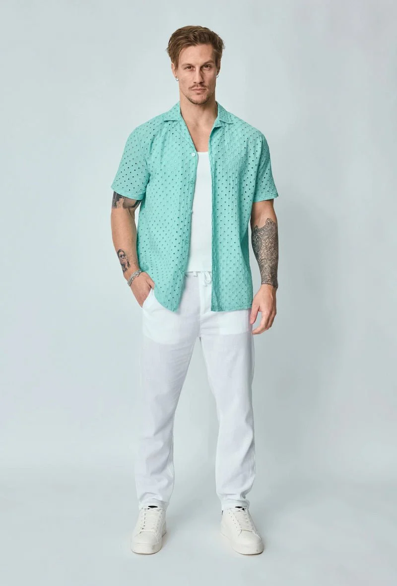 Chemise unie trouée manches courtes - Image 20