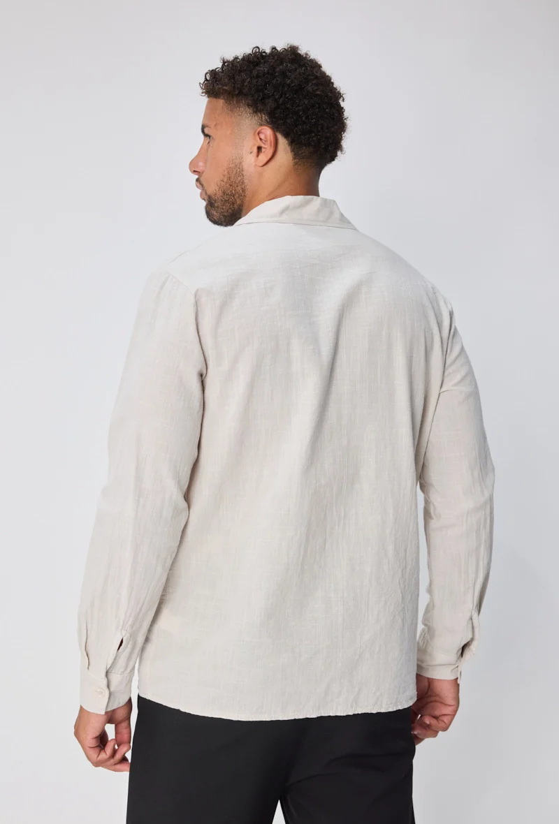 Chemise unie à manches longues - Image 3