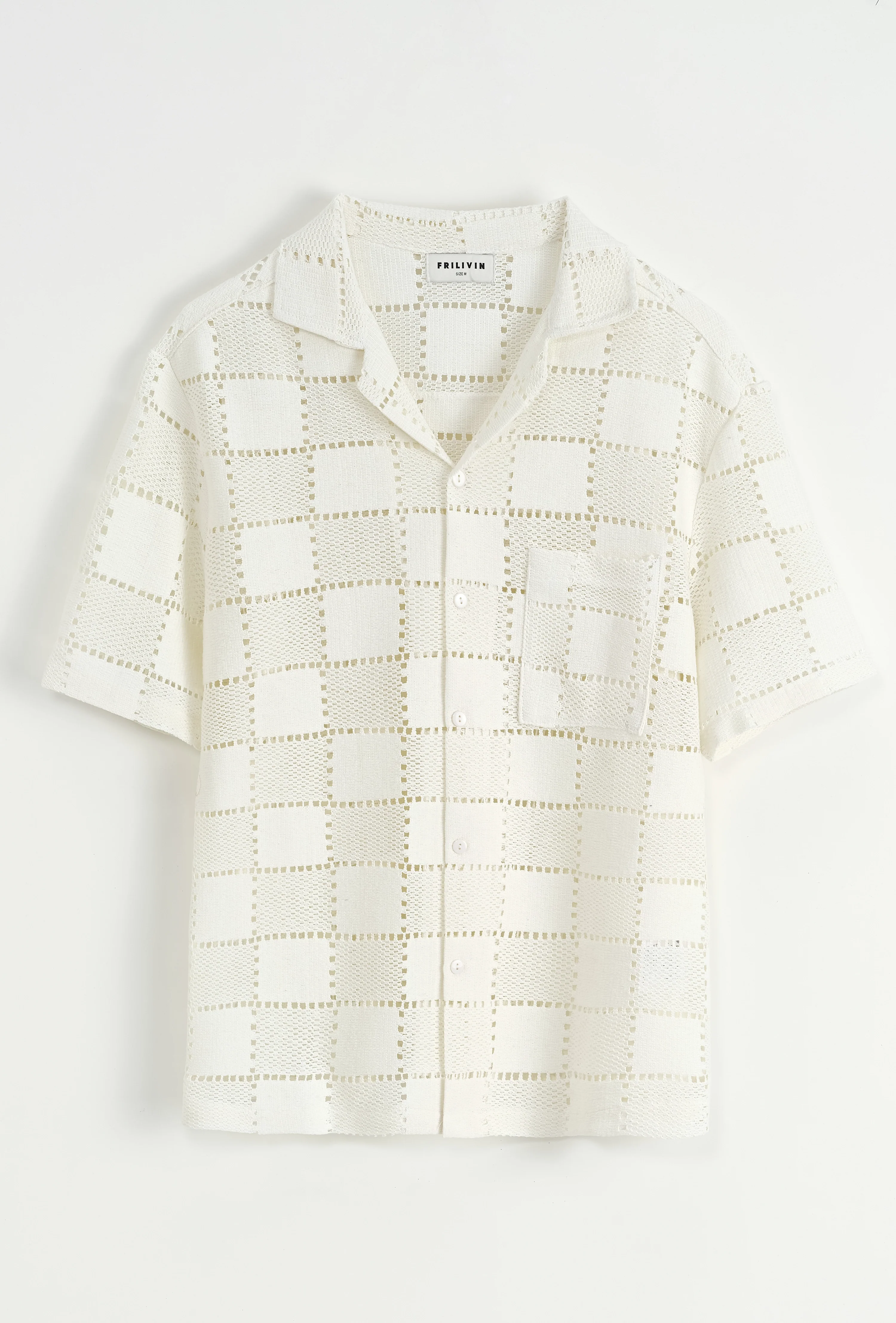 Chemise unie à motif carré - Image 6