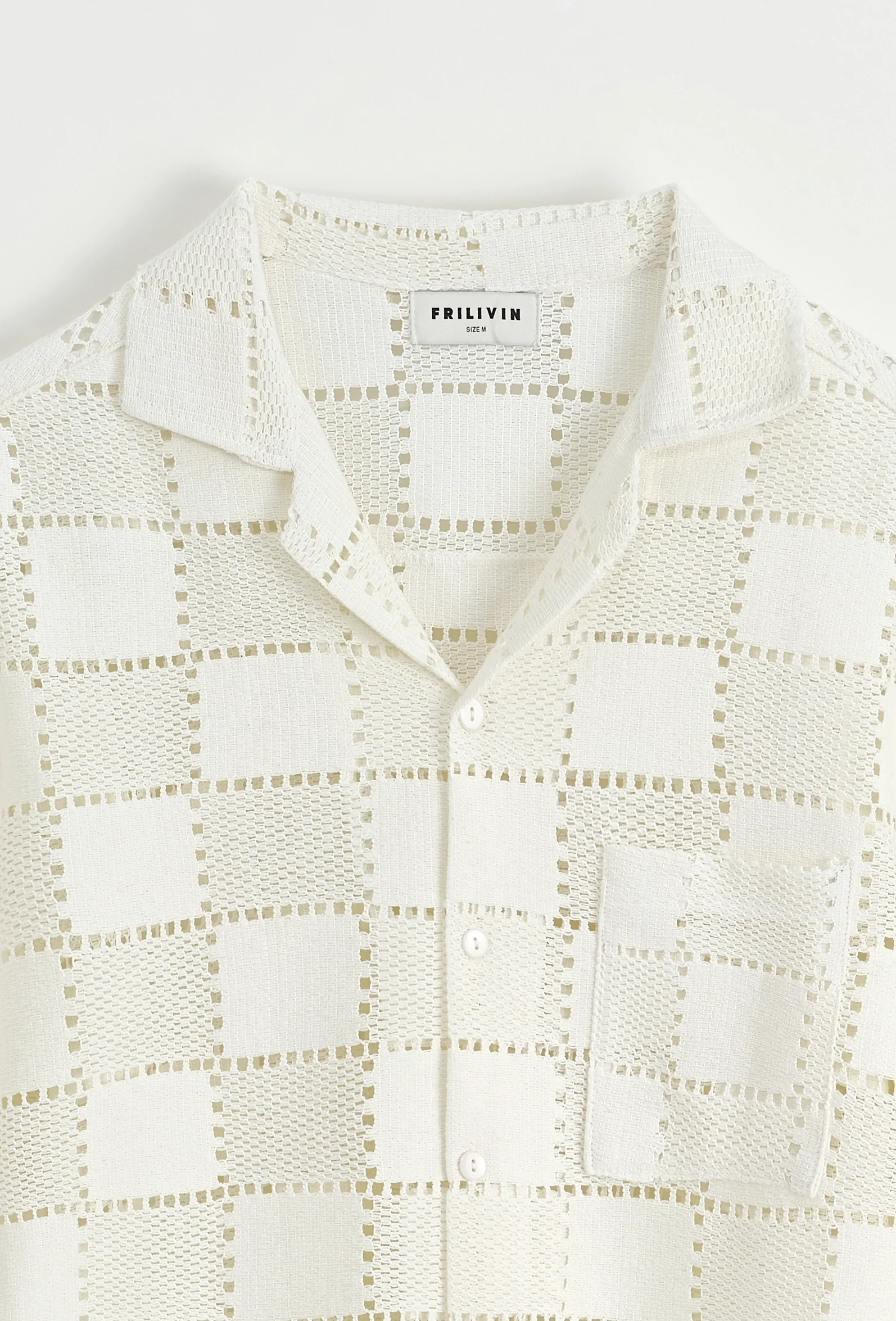 Chemise unie à motif carré - Image 7